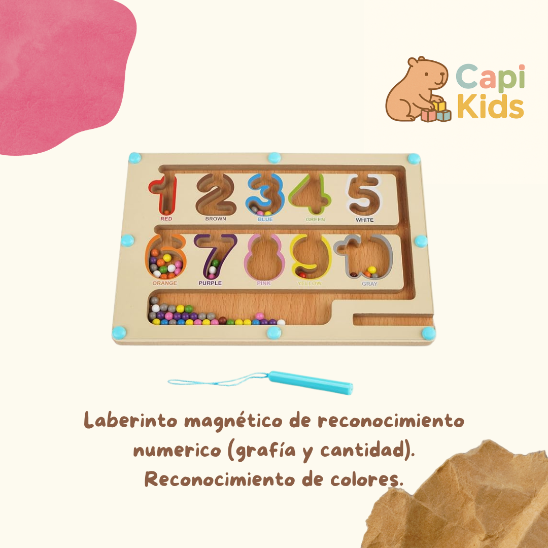 Laberinto magnético número y colores