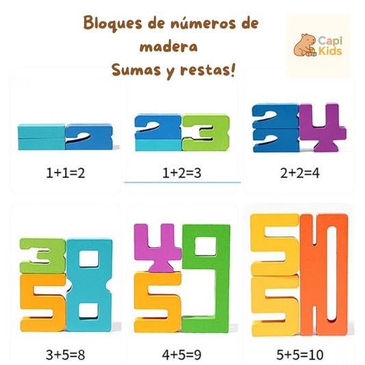 Bloques de números matemática- 20 piezas