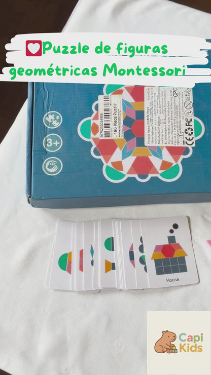 Puzzle de figuras geométricas Montessori - 180 Piezas